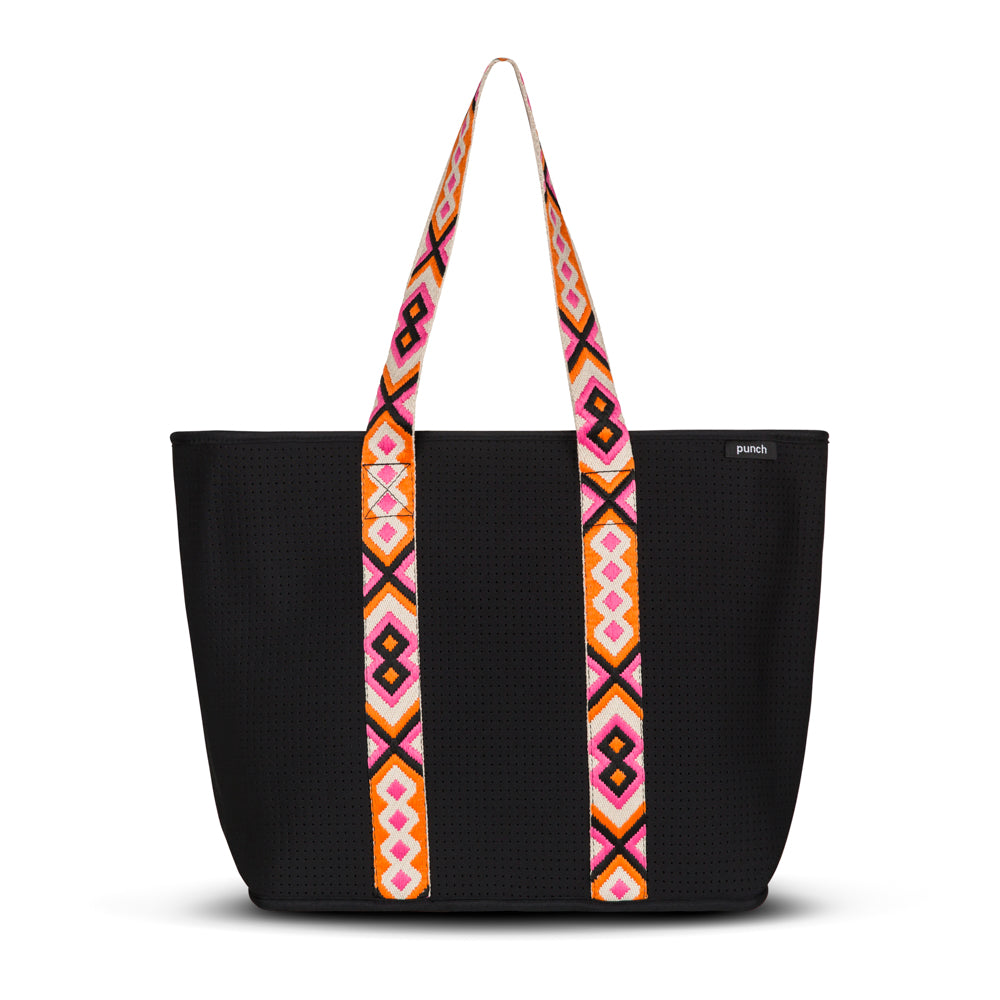 Black Neoprene Explorer Zip Tote Bag (Safari Straps)