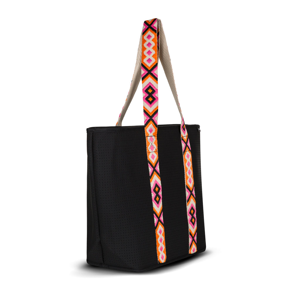 Sac Cabas Judson & Co Motif Vache Rayures Orange – Néoprène – Avec Poche – Neuf