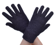 Charcoal Possum Merino and Silk Full Finger Gloves
