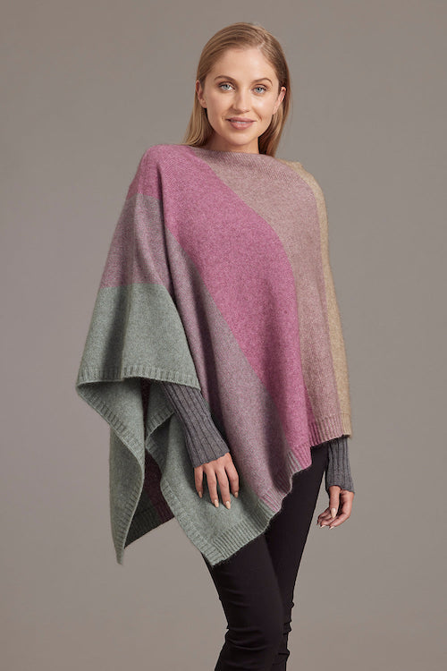 Heather Possum Merino Ombre Poncho - Sweaters Australia