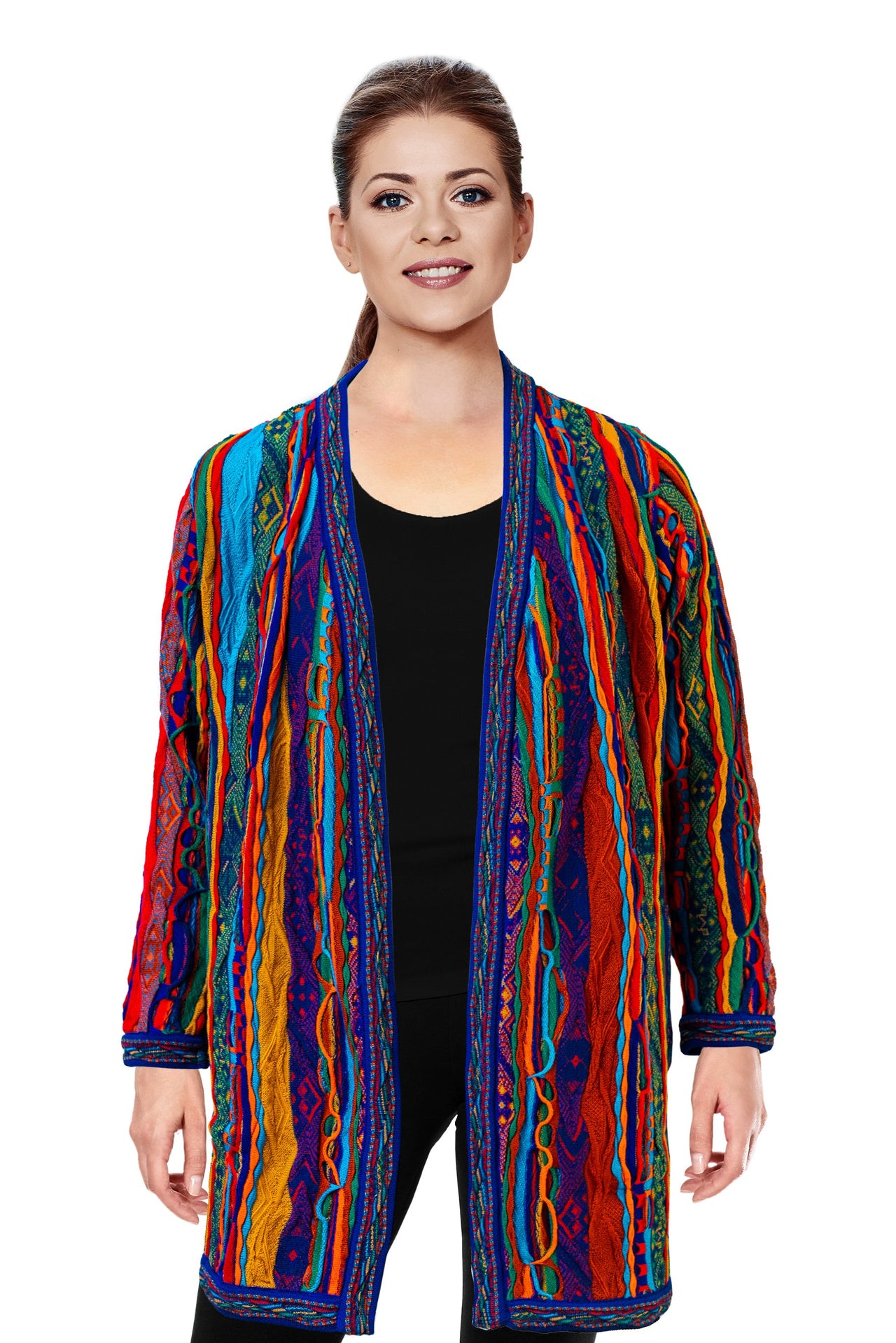 Kanga - Bright Ladies Swing Coat Geccu 3D Multi Colour