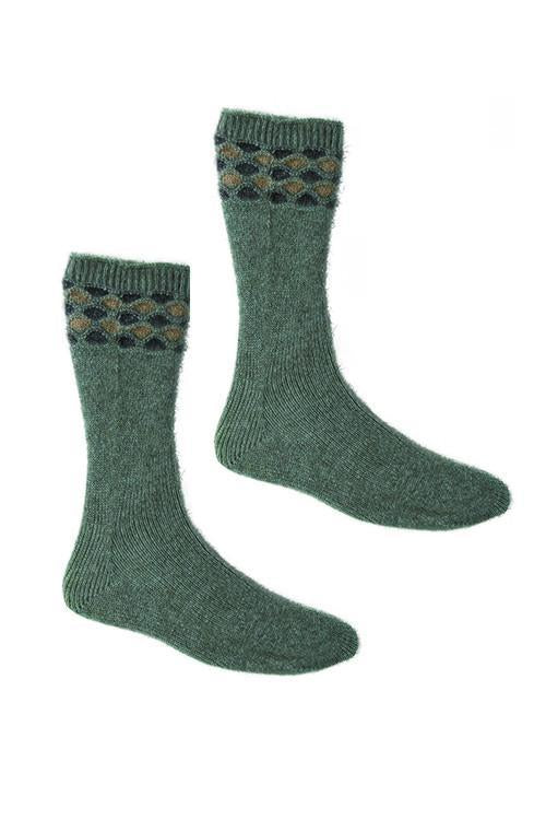Mint Possum Merino Wave Trim Socks Possum Accessories