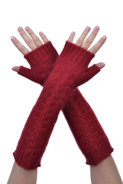 Red Possum Merino Open Finger Cable Gloves