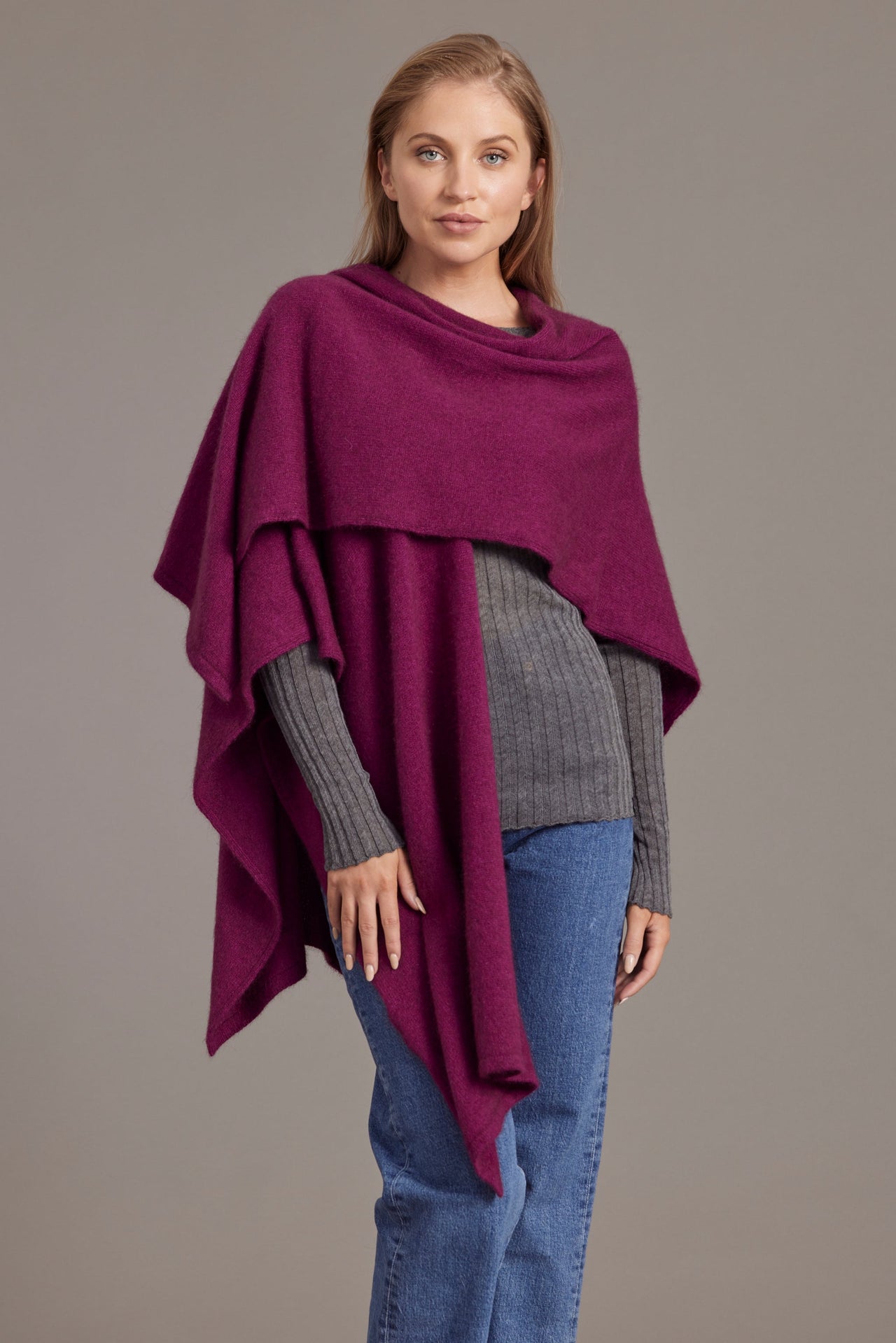 Berry McDonald Split Front Possum Merino Cape Wrap